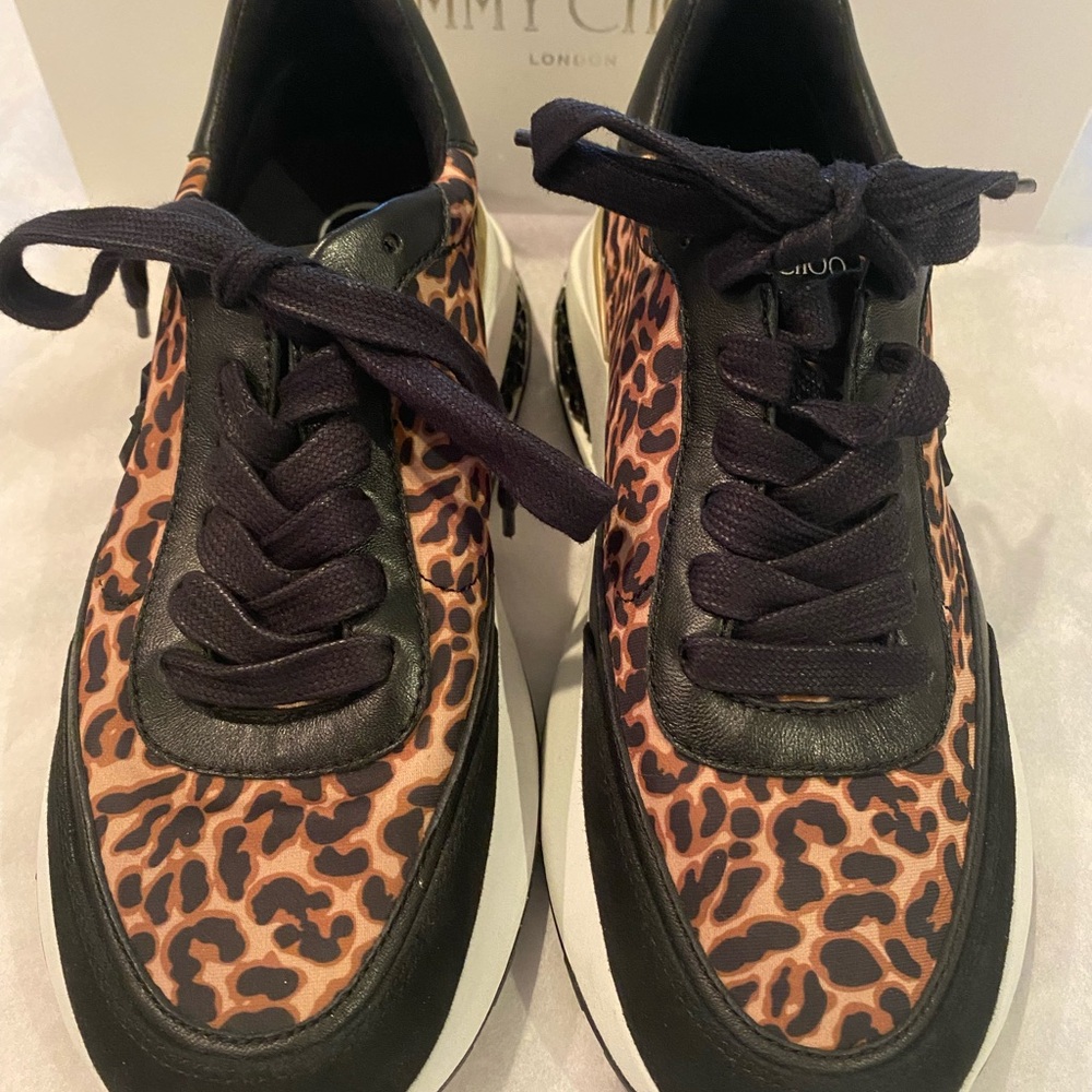 Jimmy Choo Leopard Print Sneakers